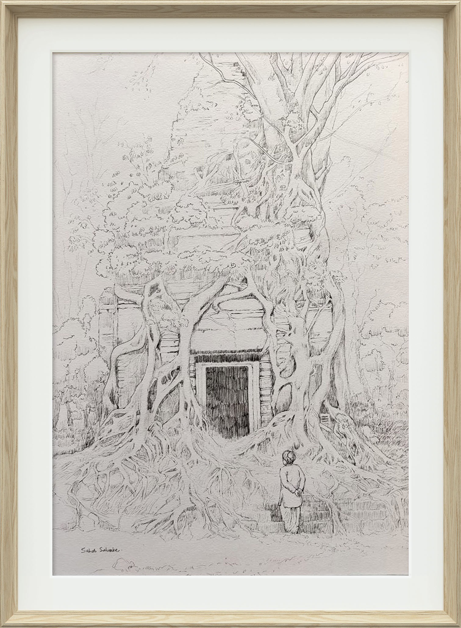  Koh-ker temple-1, 22x15 inch, pen on paper  